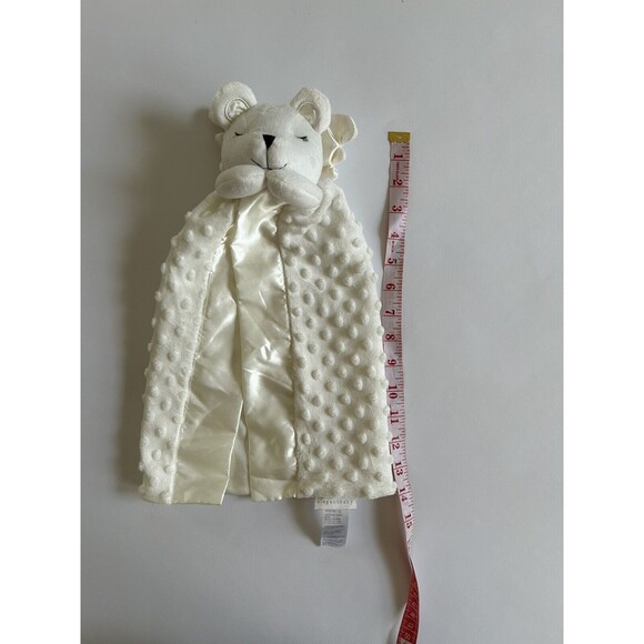 Elegant Baby Prayer Bear Lovey Security Blanket Ivory Minky Dot Angel Wings - Picture 1 of 5